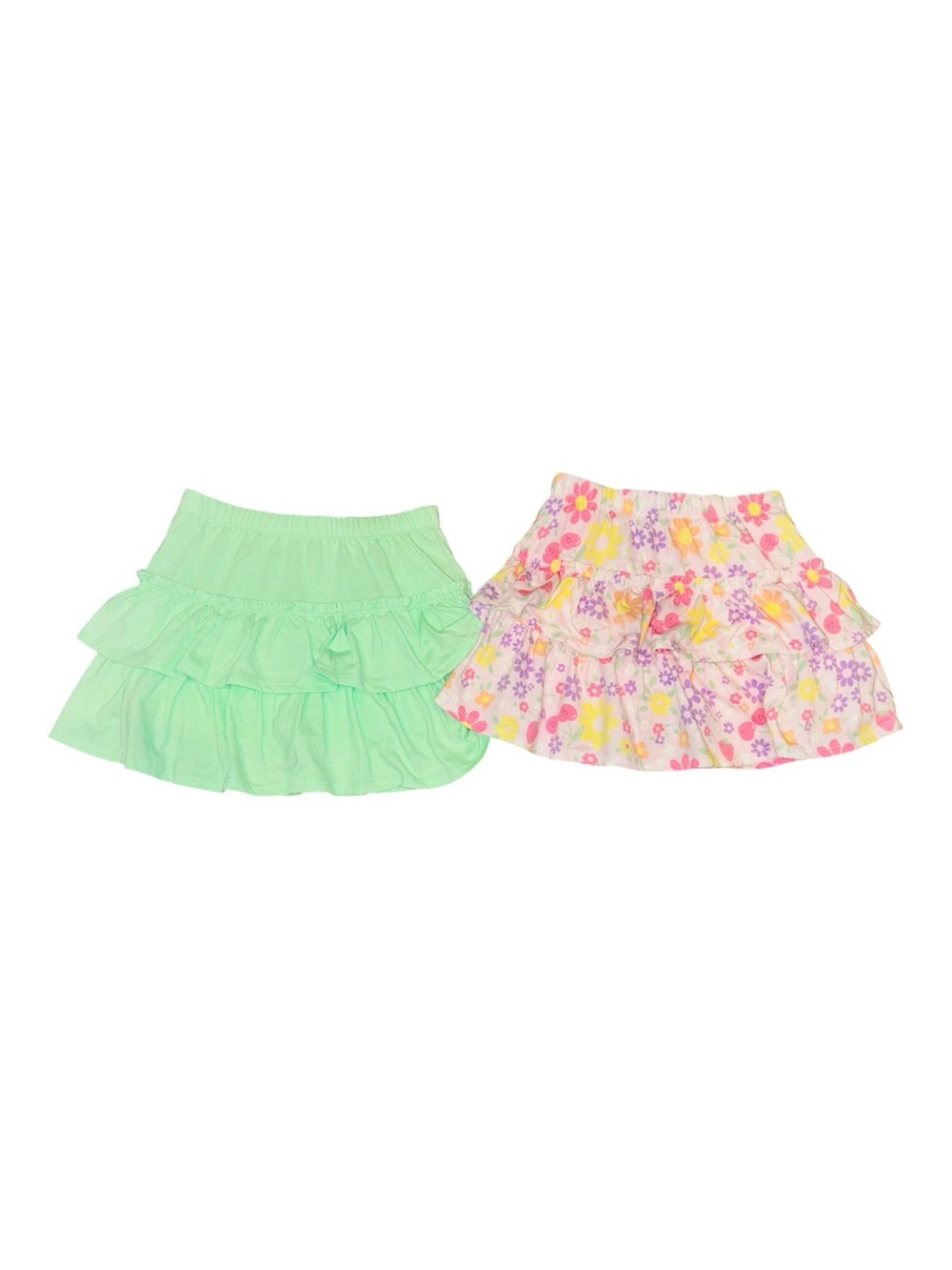 Green Ruffle Skort and Floral Ruffle Skort - Kids Bottoms Size 5